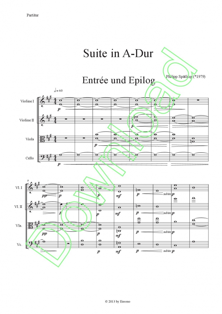 Bild 1 von Suite for Strings in A major - Ph. Spätling