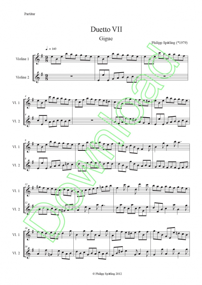 Bild 1 von Duet in A minor (E minor) - Ph. Spätling