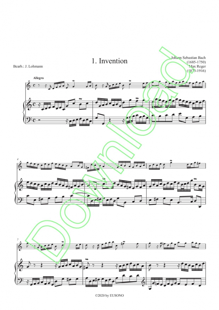Bild 1 von Inventionen 1-3 - J.S. Bach/ M- Reger