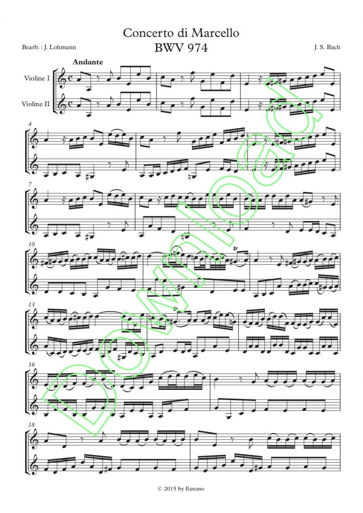 Bild 1 von Concerto di Marcello, BWV 974 - J.S. Bach