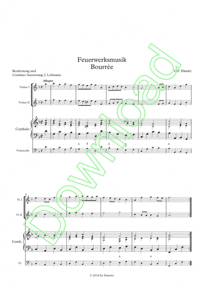 Bild 1 von Bourrée (Music for the Royal Fireworks) - G.F. Handel