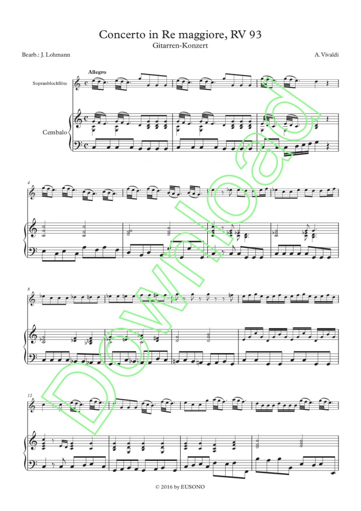 Bild 1 von Concerto in Re maggiore, RV 93 (Guitar-Concerto) - A. Vivaldi