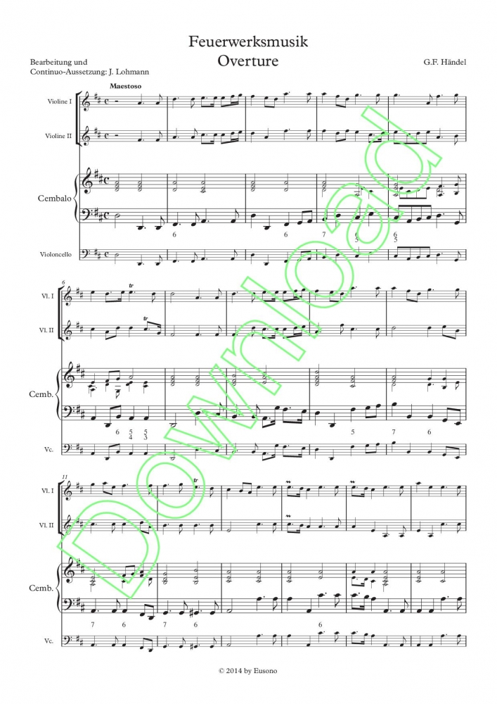 Bild 1 von Ouverture (Music for the Royal Fireworks) - G.F. Handel