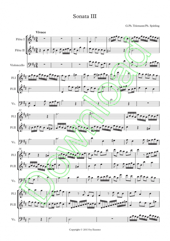 Bild 1 von Sonata III - G.Ph. Telemann/ Ph. Spätling