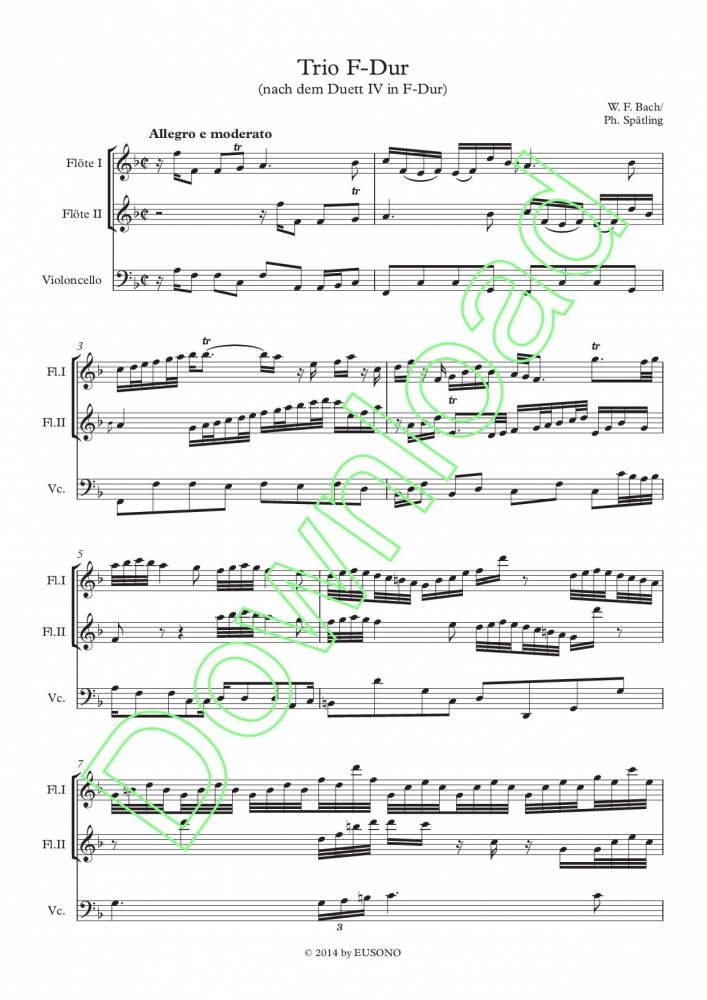 Bild 1 von Trio in F major   - W.Fr. Bach/ Ph. Spätling