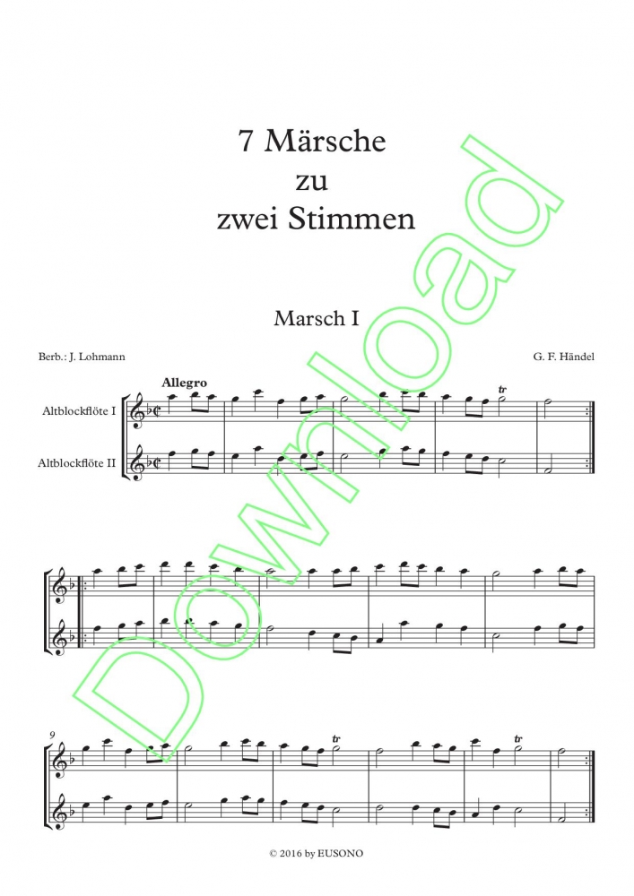 Bild 1 von 7 Marches for two instruments - G.F. Handel